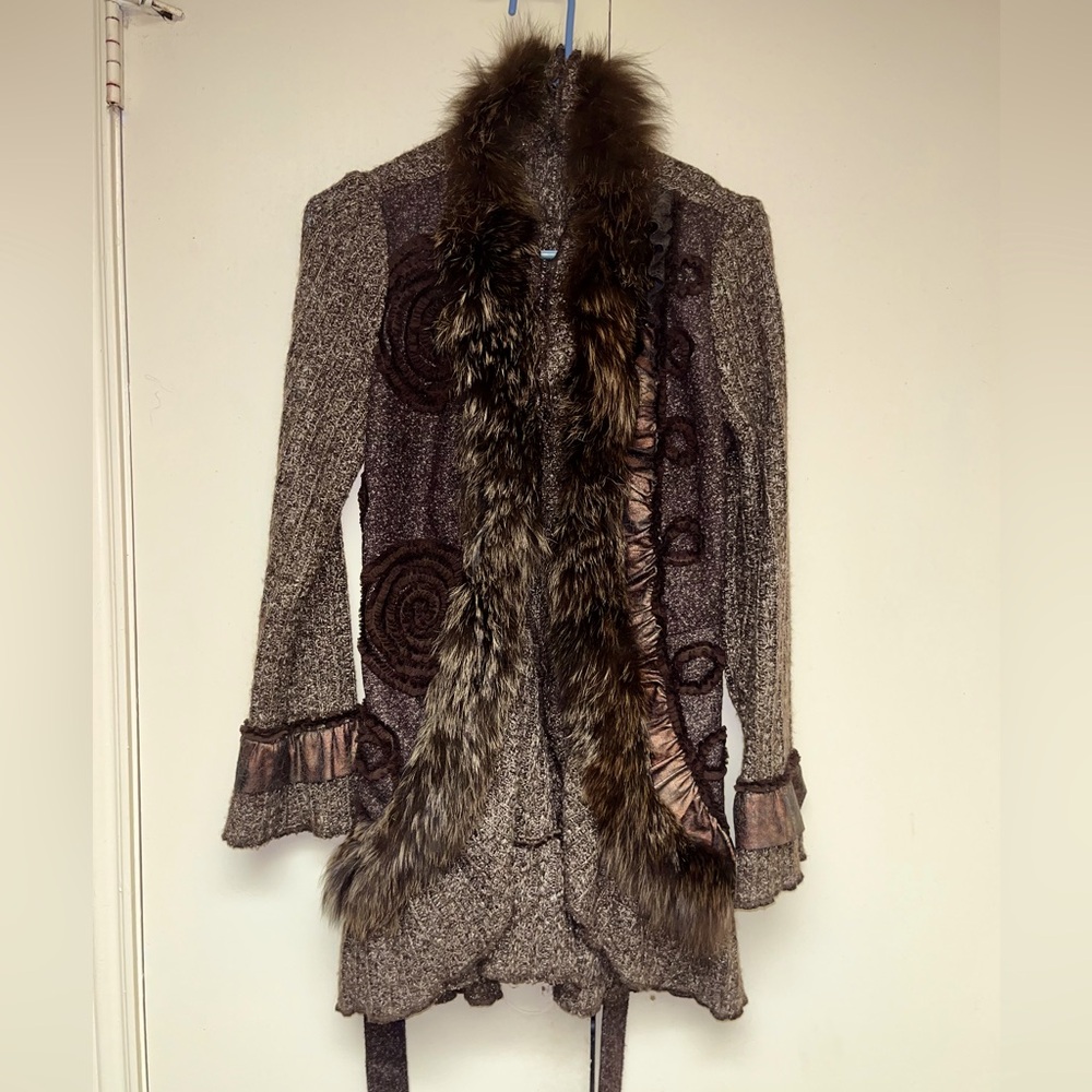 Dolce Cabo Brown Faux Fur Collar Jacket/Coat